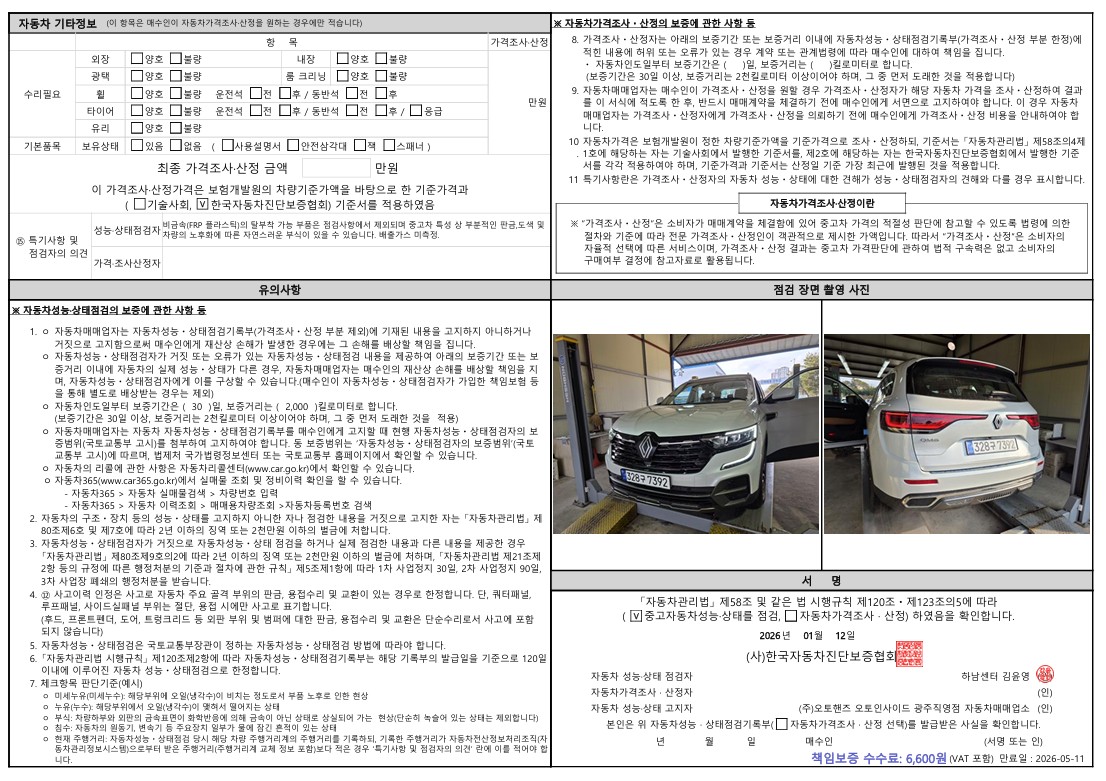 Детальное состояние автомобиля