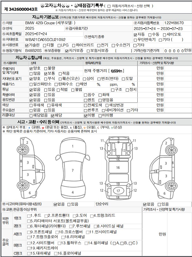 Основная информация и общее состояние / история аварий и ремонтов