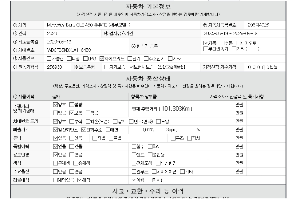 Основная информация и общее состояние / история аварий и ремонтов