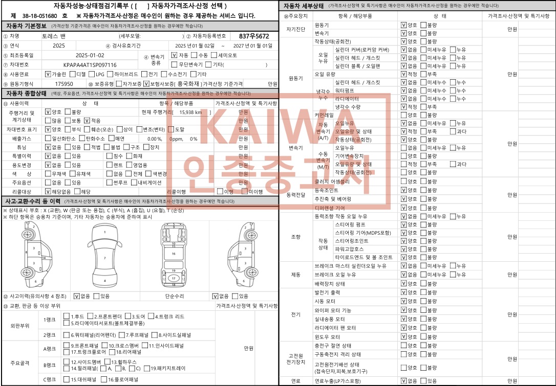 Основная информация и общее состояние / история аварий и ремонтов