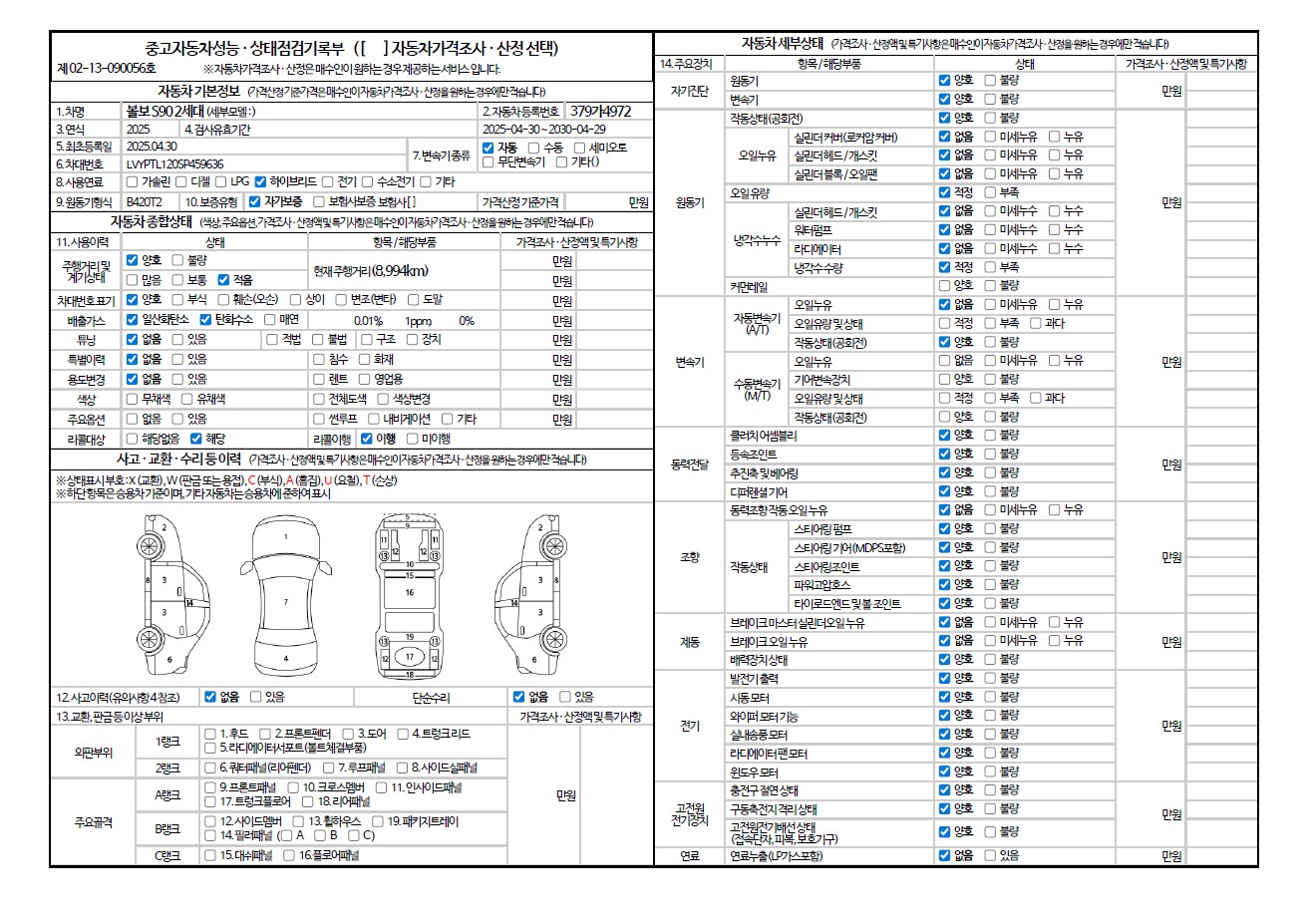 Основная информация и общее состояние / история аварий и ремонтов
