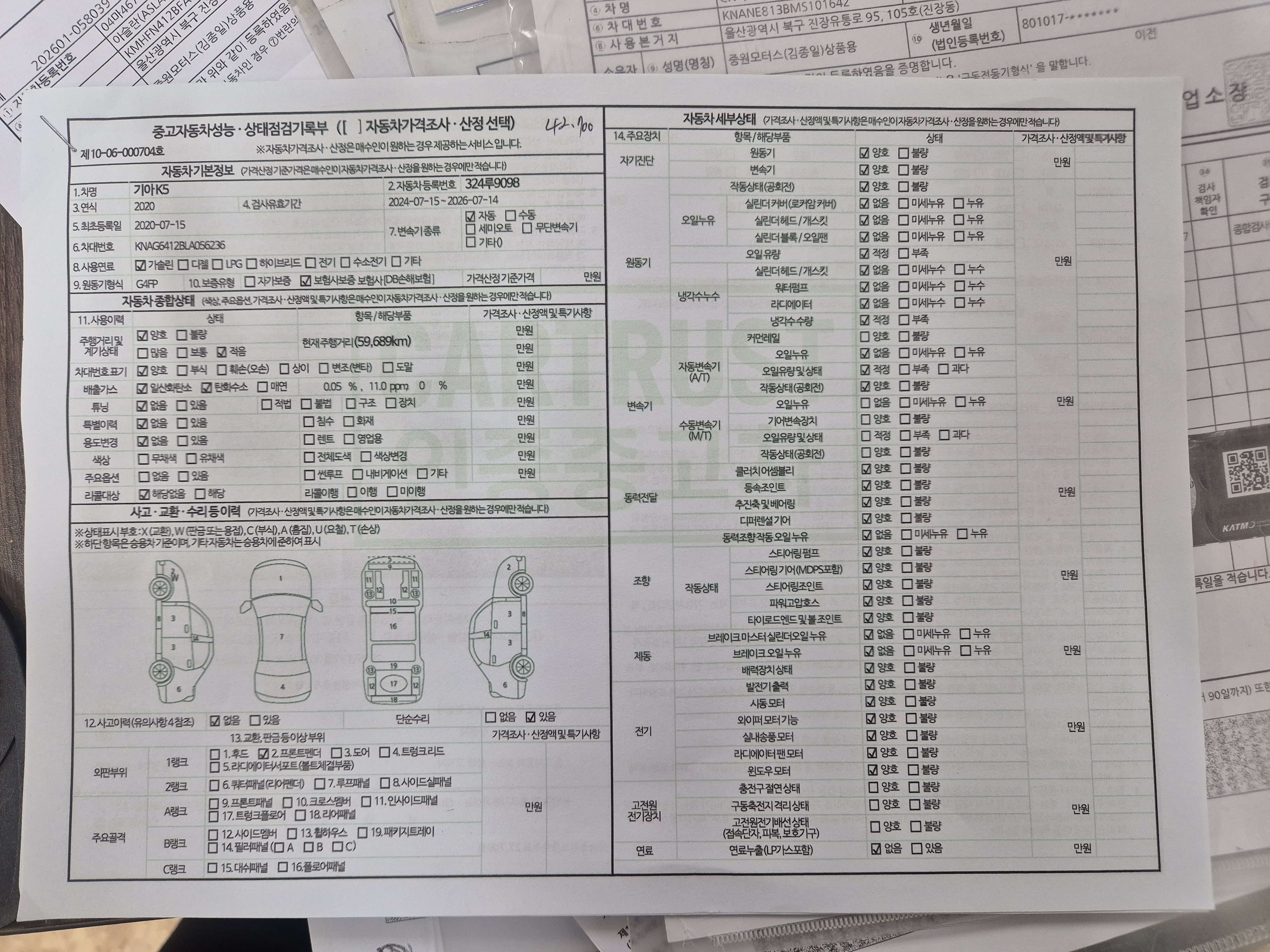 Основная информация и общее состояние / история аварий и ремонтов