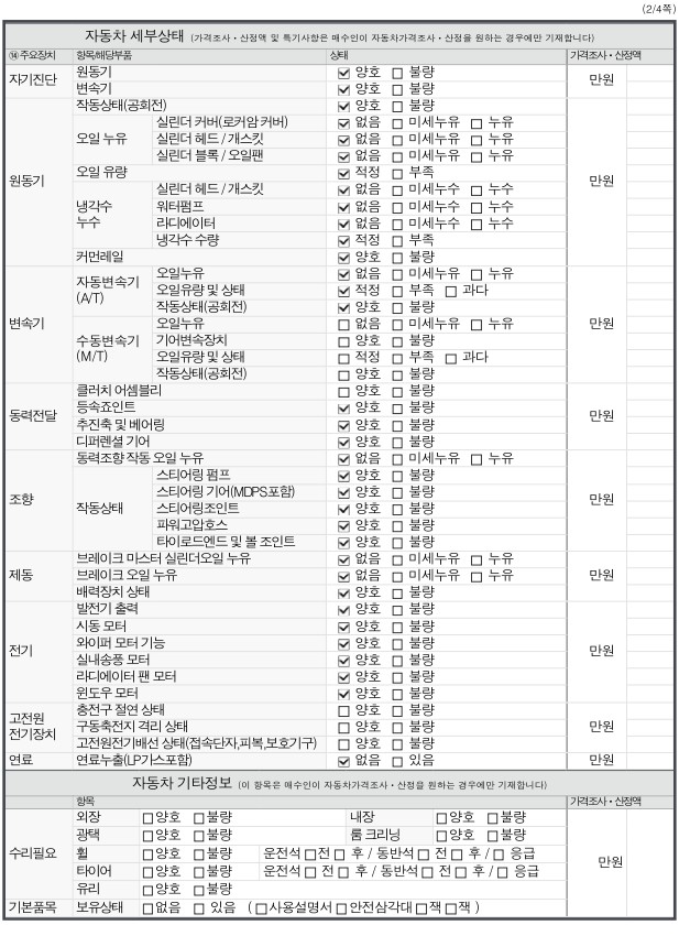 Подробное состояние автомобиля и другая информация