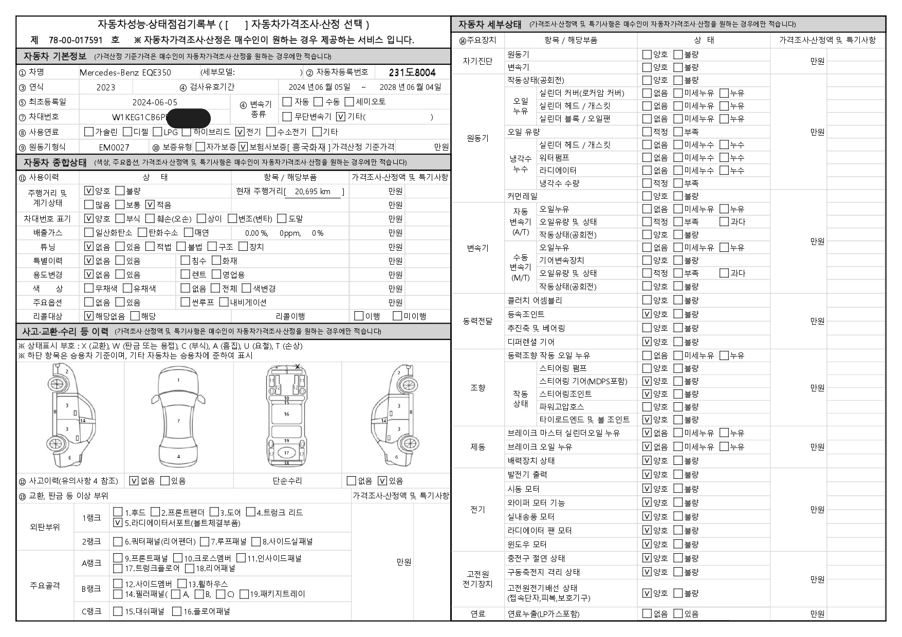 Основная информация и общее состояние / история аварий и ремонтов