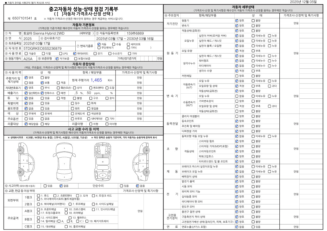 Основная информация и общее состояние / история аварий и ремонтов
