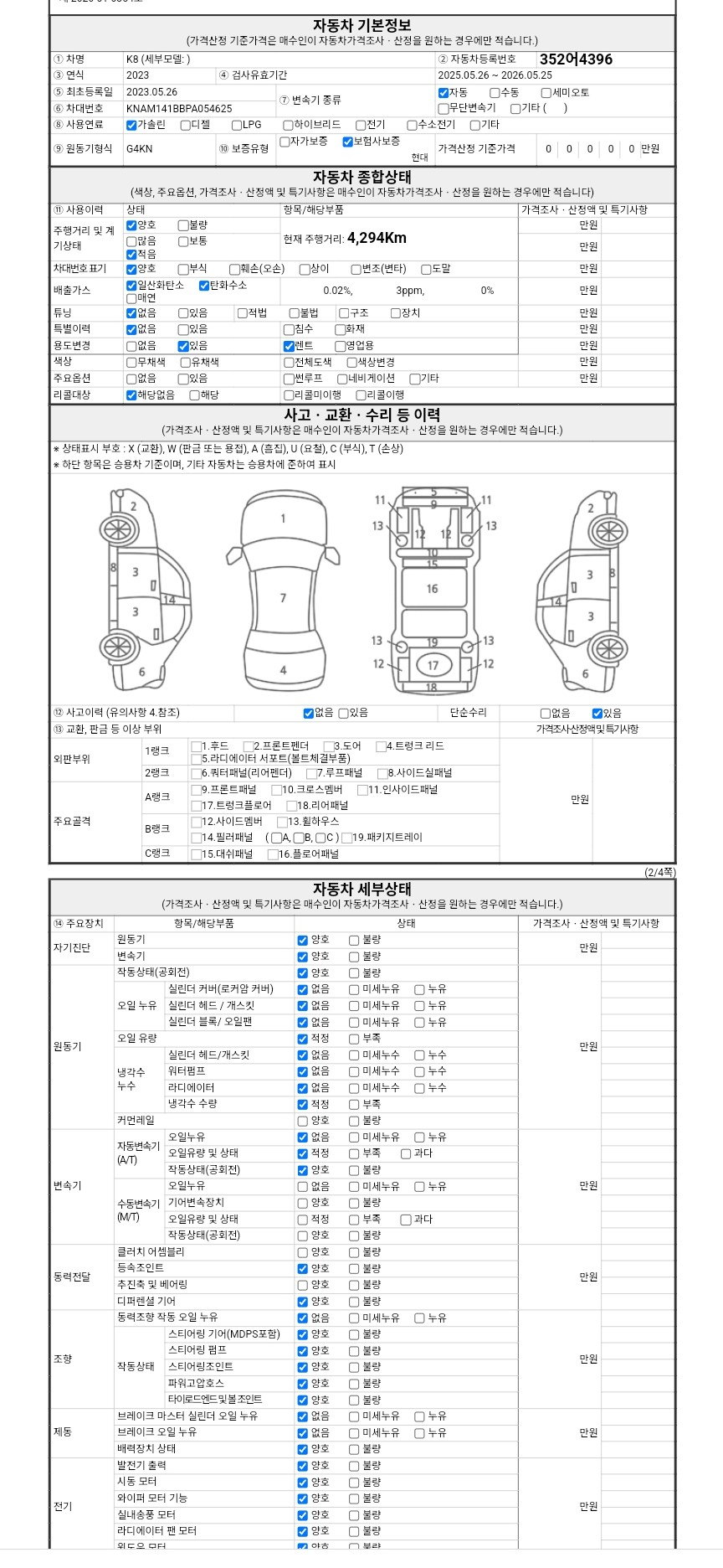 Основная информация и общее состояние / история аварий и ремонтов