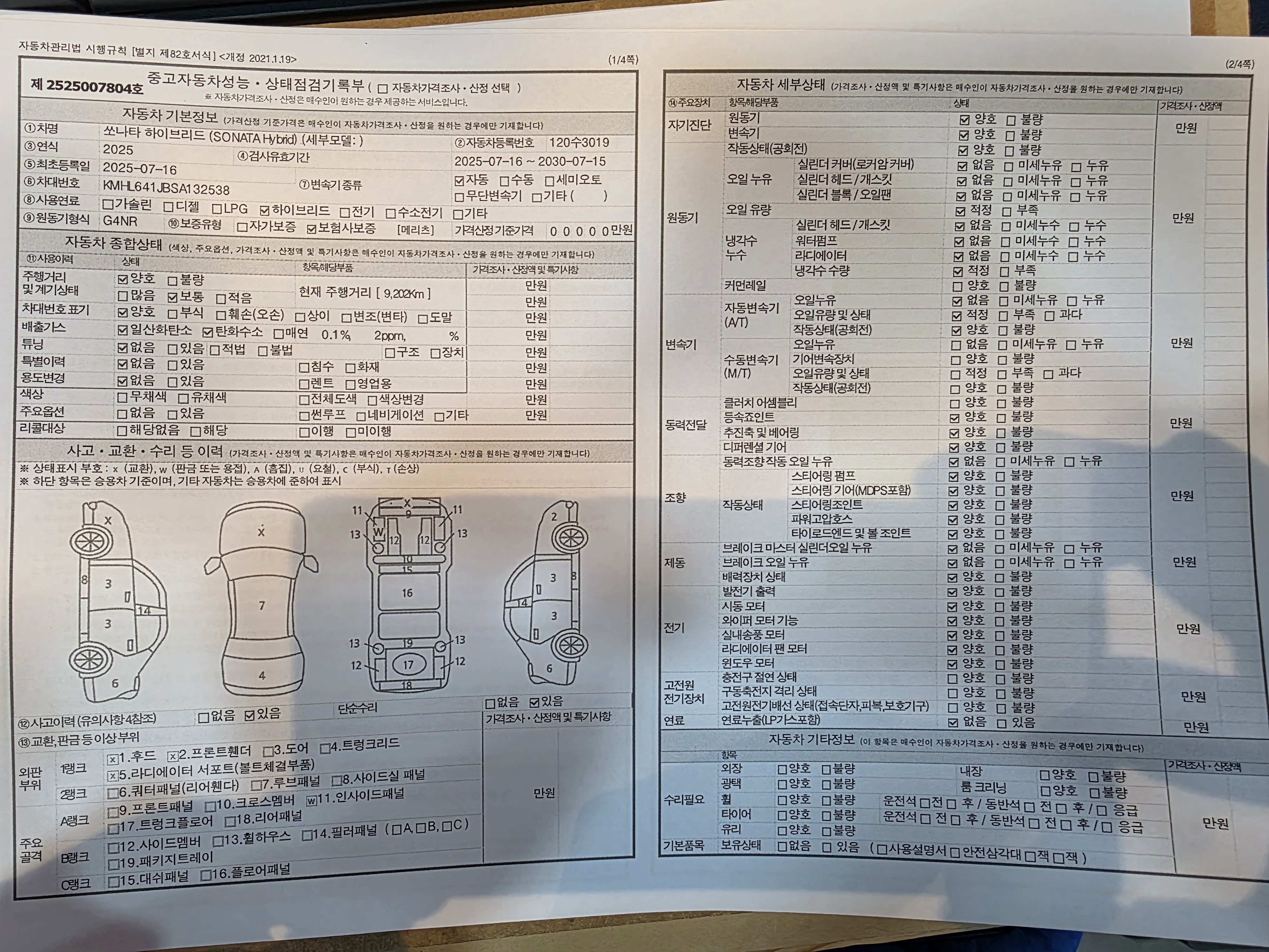 Основная информация и общее состояние / история аварий и ремонтов