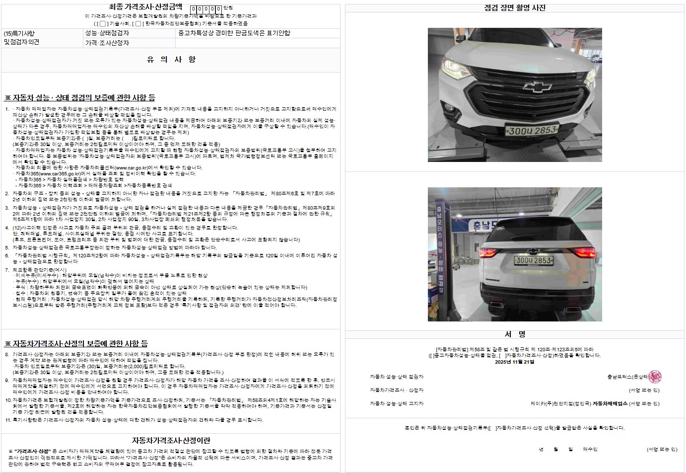 Детальное состояние автомобиля