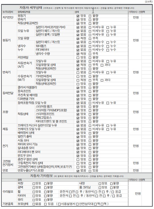 Детальное состояние автомобиля