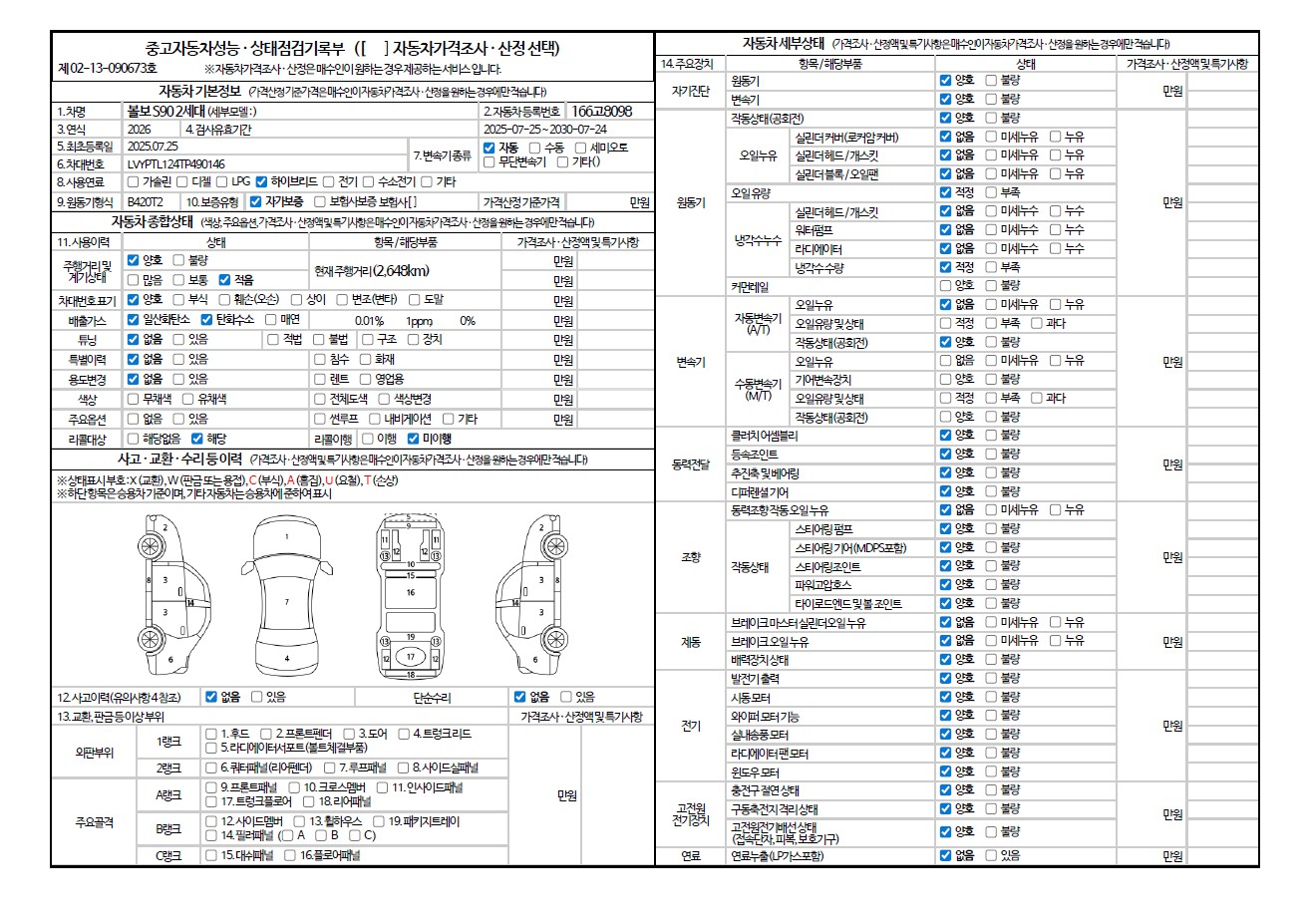 Основная информация и общее состояние / история аварий и ремонтов