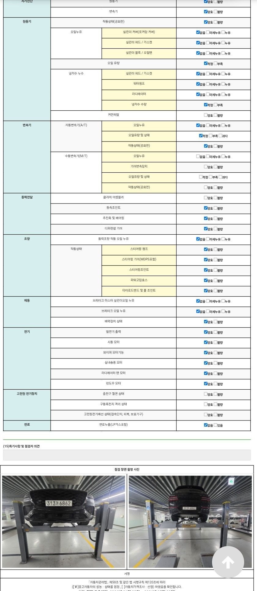 Детальное состояние автомобиля