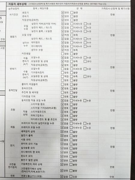 Детальное состояние автомобиля