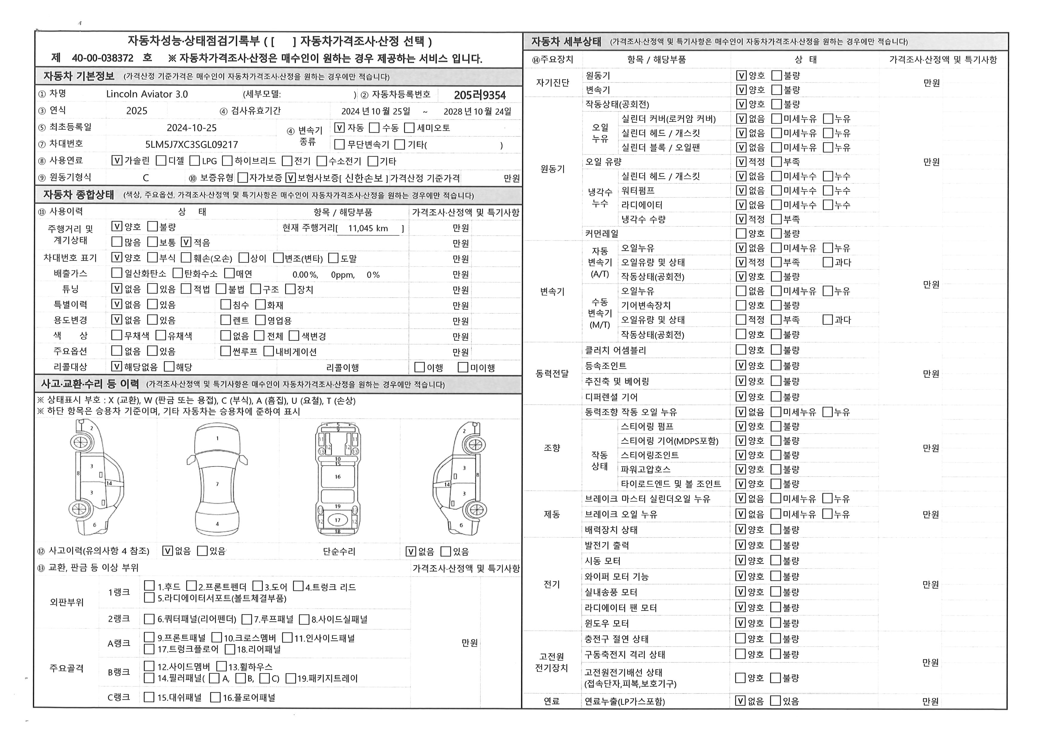 Основная информация и общее состояние / история аварий и ремонтов