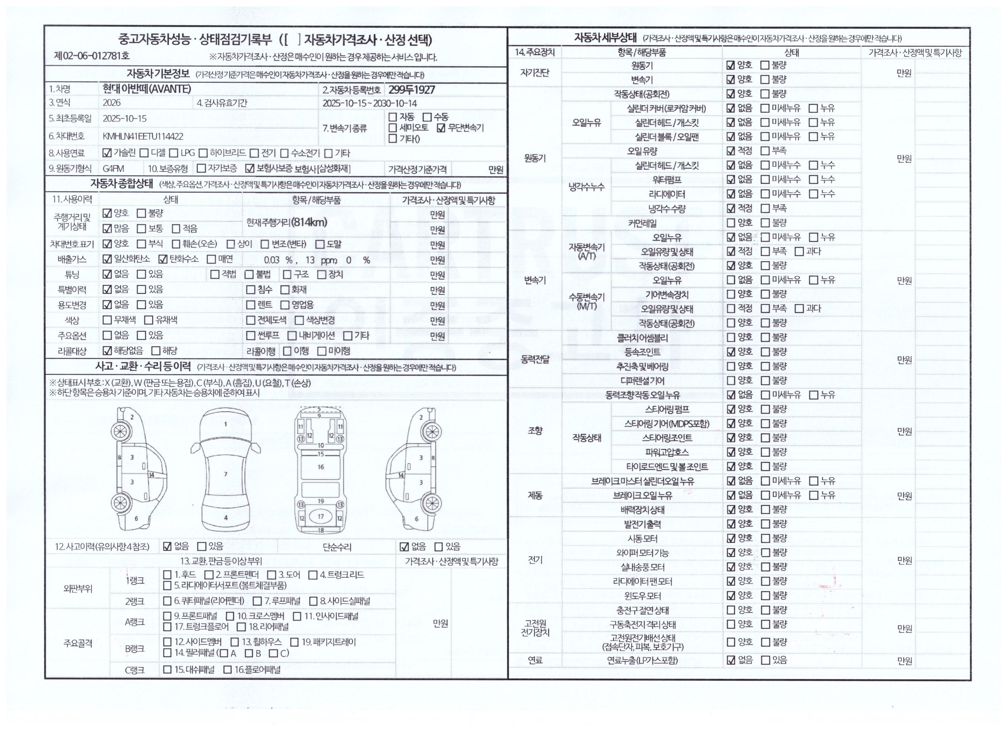 Основная информация и общее состояние / история аварий и ремонтов