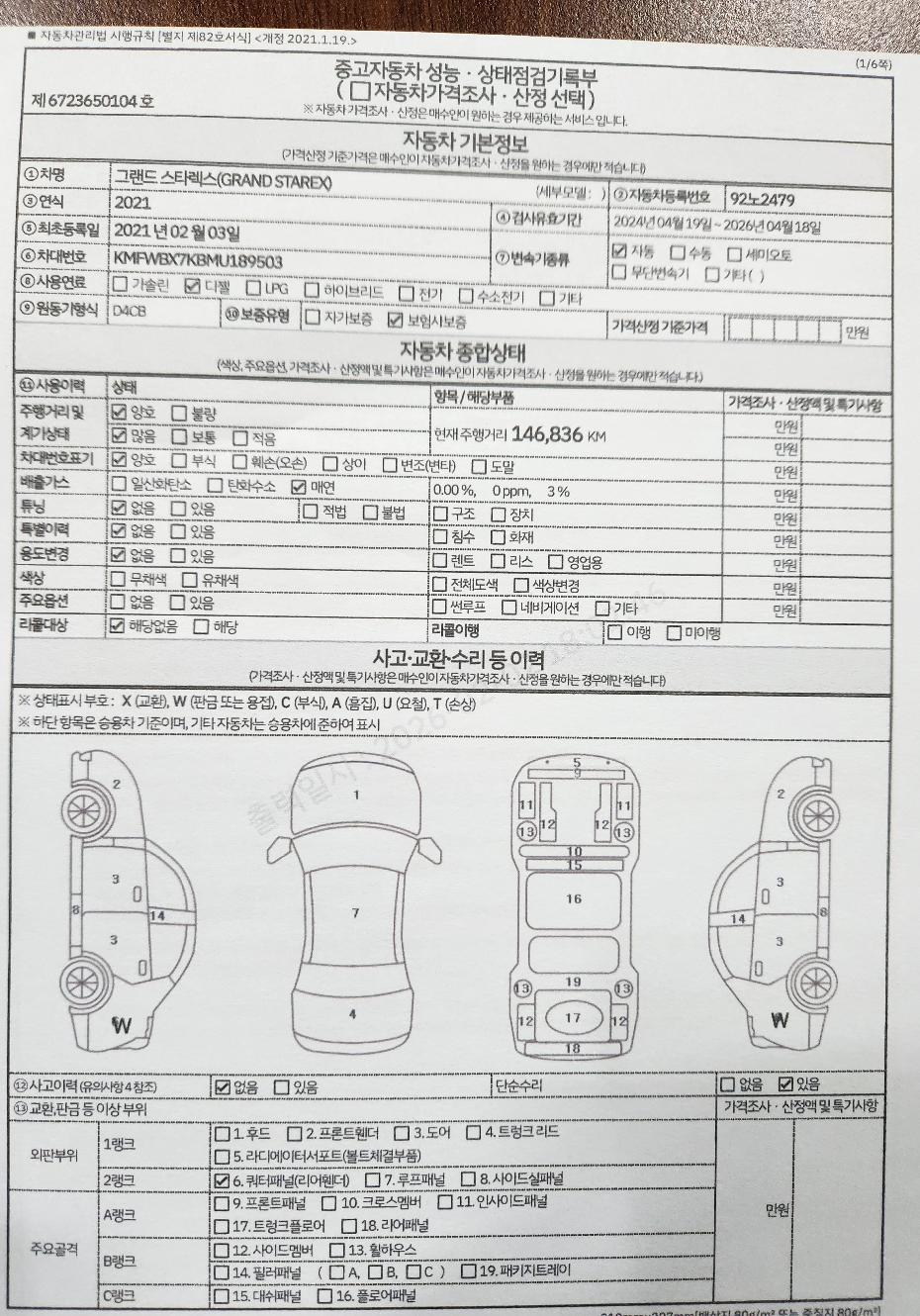 Основная информация и общее состояние / история аварий и ремонтов