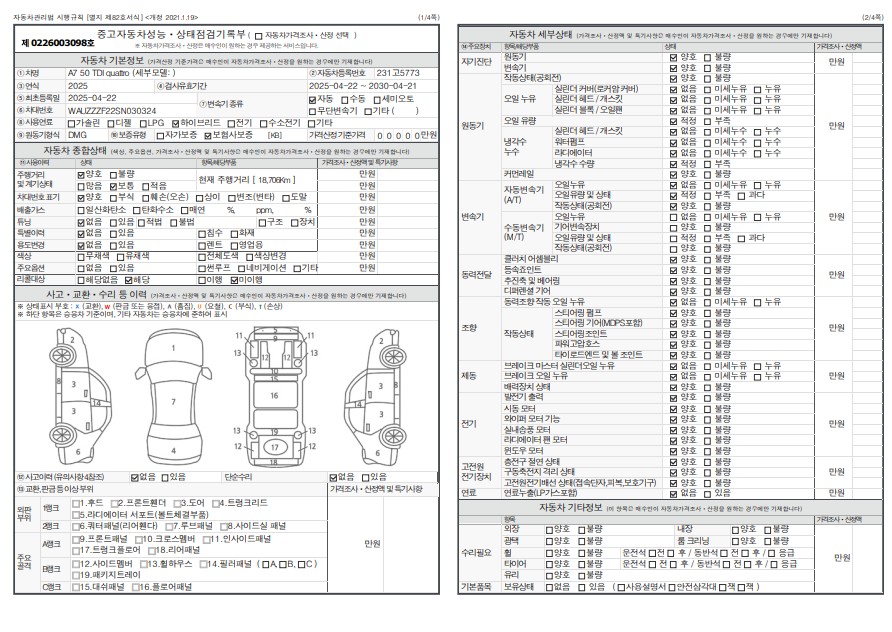 Основная информация и общее состояние / история аварий и ремонтов