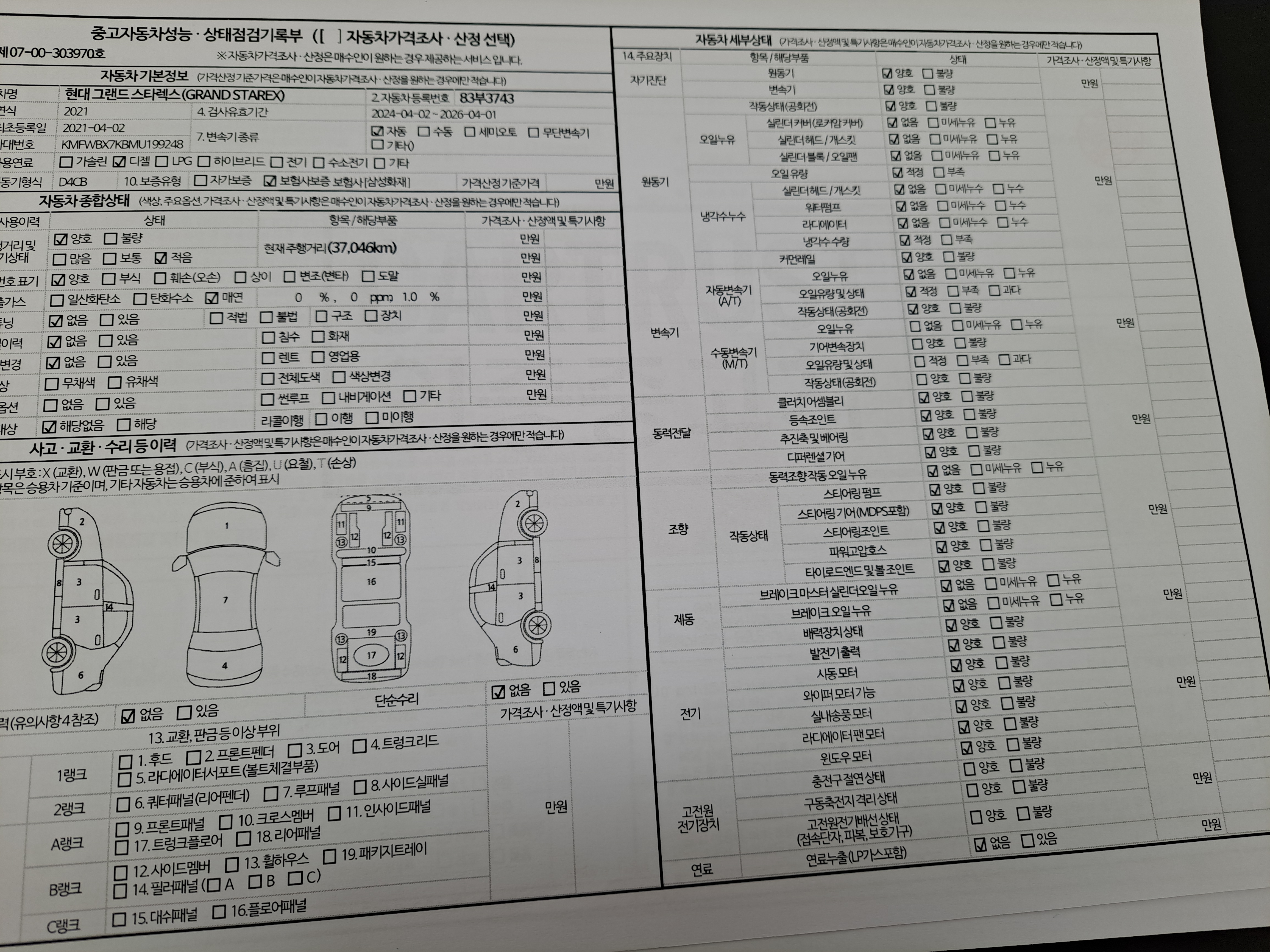 Основная информация и общее состояние / история аварий и ремонтов