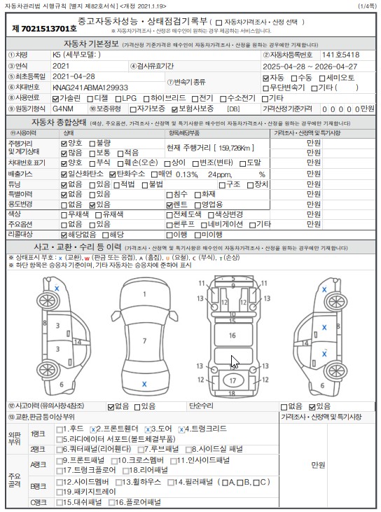 Основная информация и общее состояние / история аварий и ремонтов