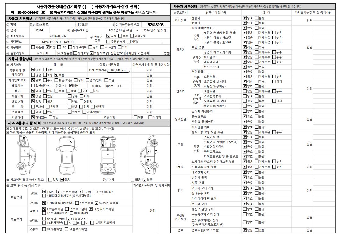 Основная информация и общее состояние / история аварий и ремонтов