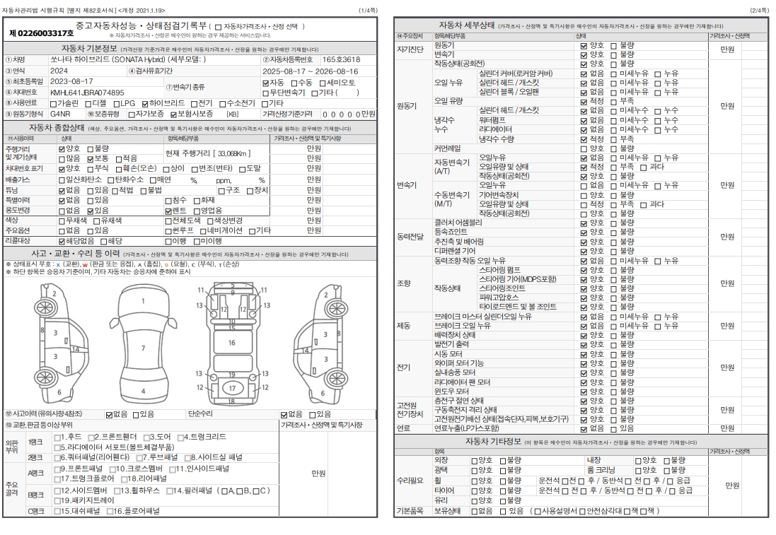 Основная информация и общее состояние / история аварий и ремонтов