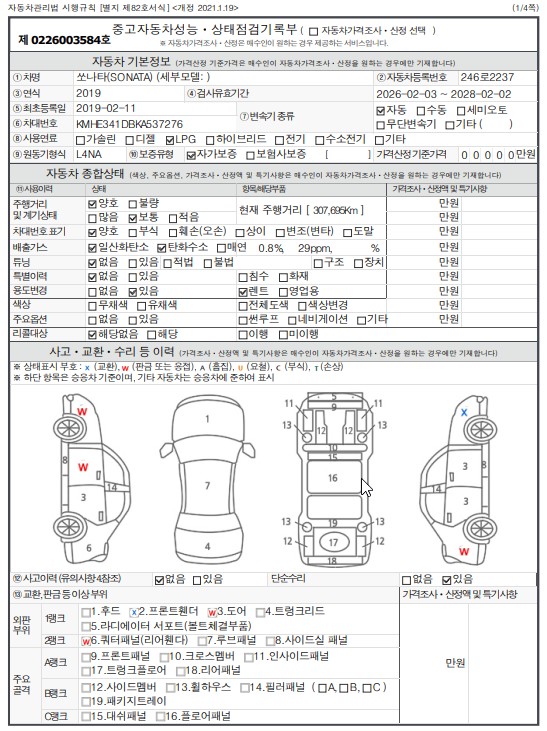 Основная информация и общее состояние / история аварий и ремонтов