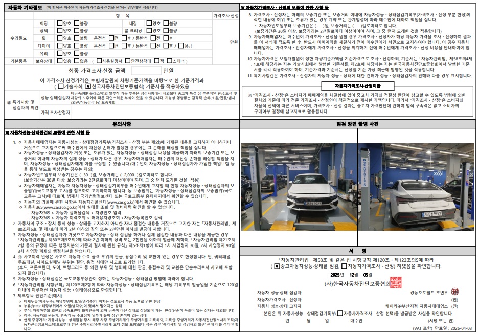 Детальное состояние автомобиля