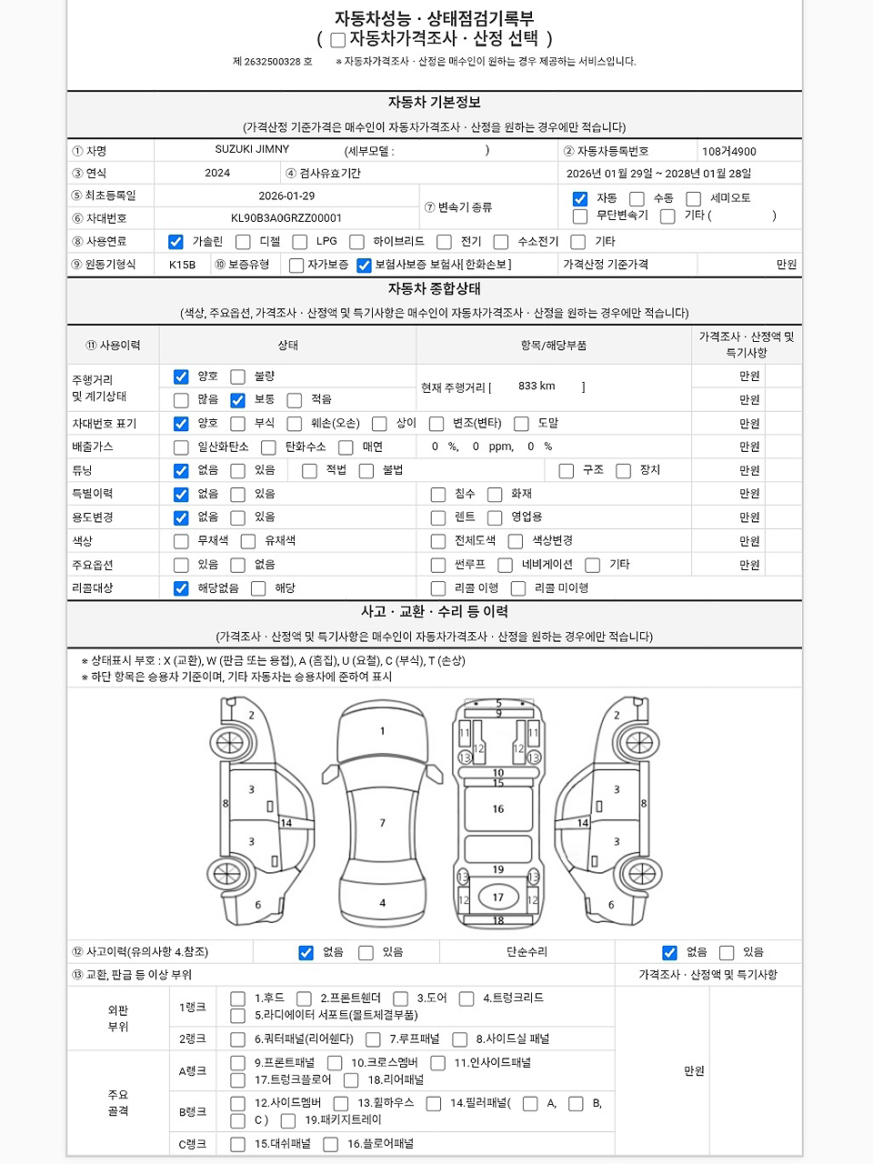 Основная информация и общее состояние / история аварий и ремонтов