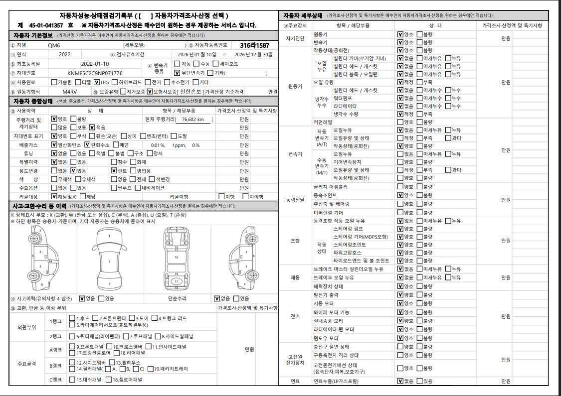 Основная информация и общее состояние / история аварий и ремонтов