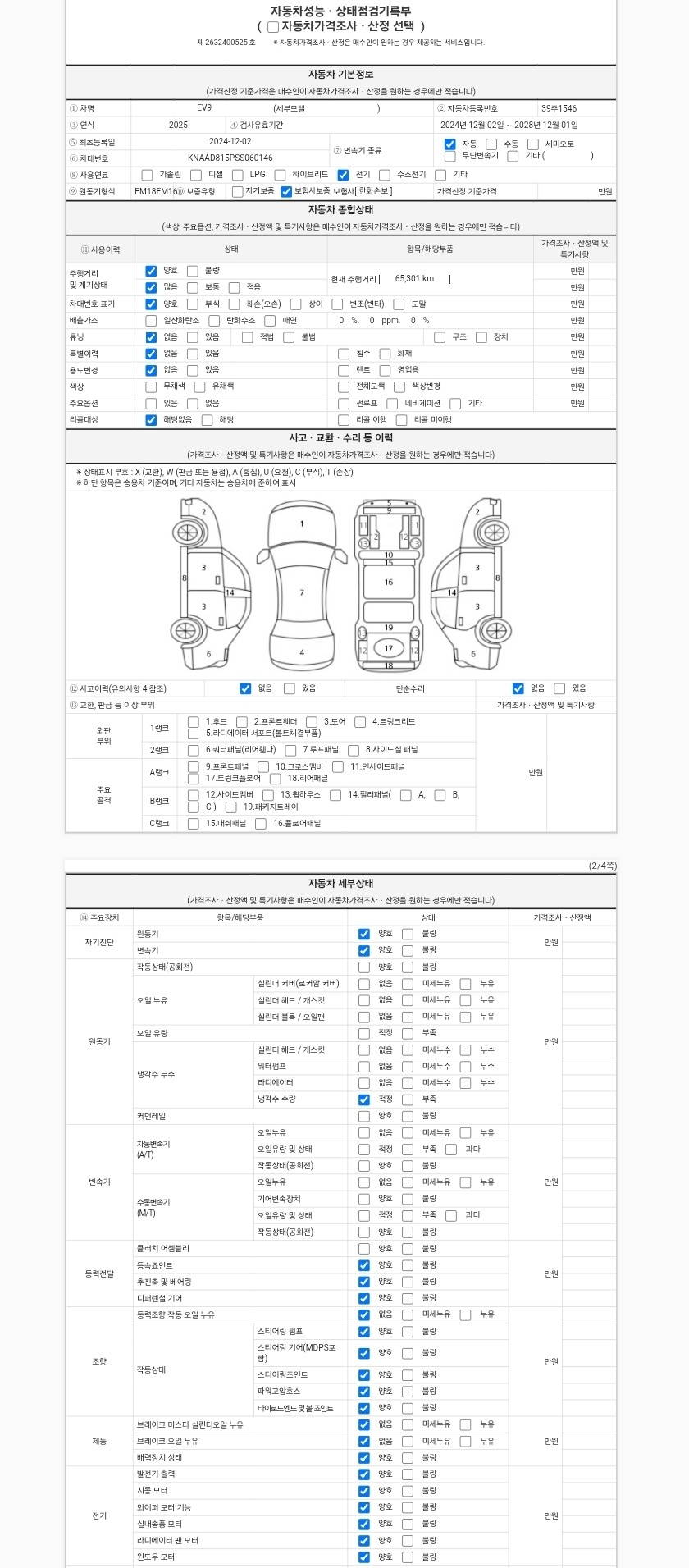 Основная информация и общее состояние / история аварий и ремонтов