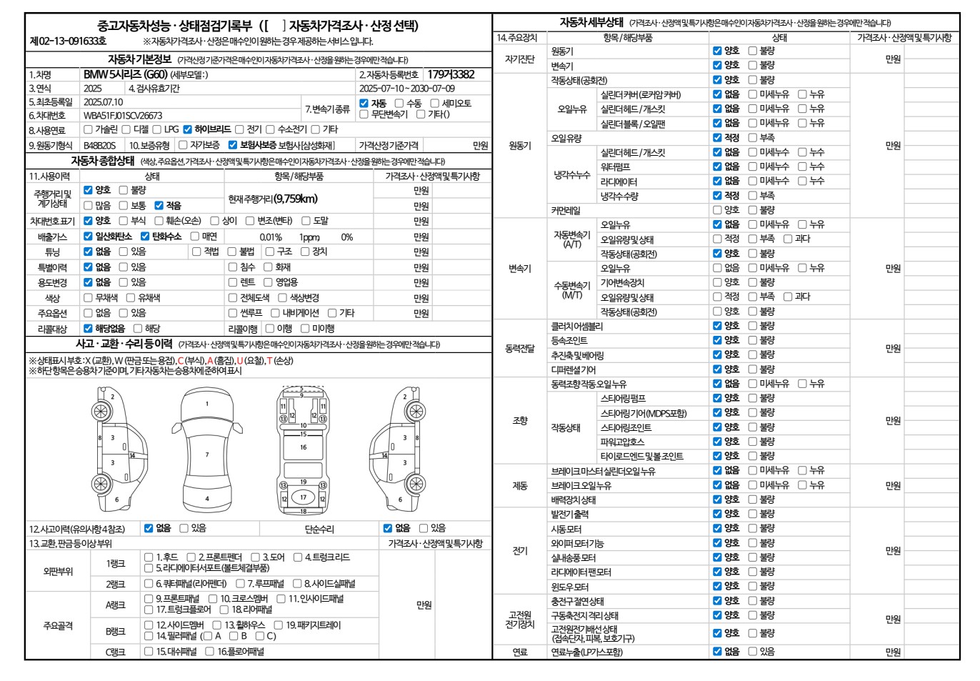 Основная информация и общее состояние / история аварий и ремонтов