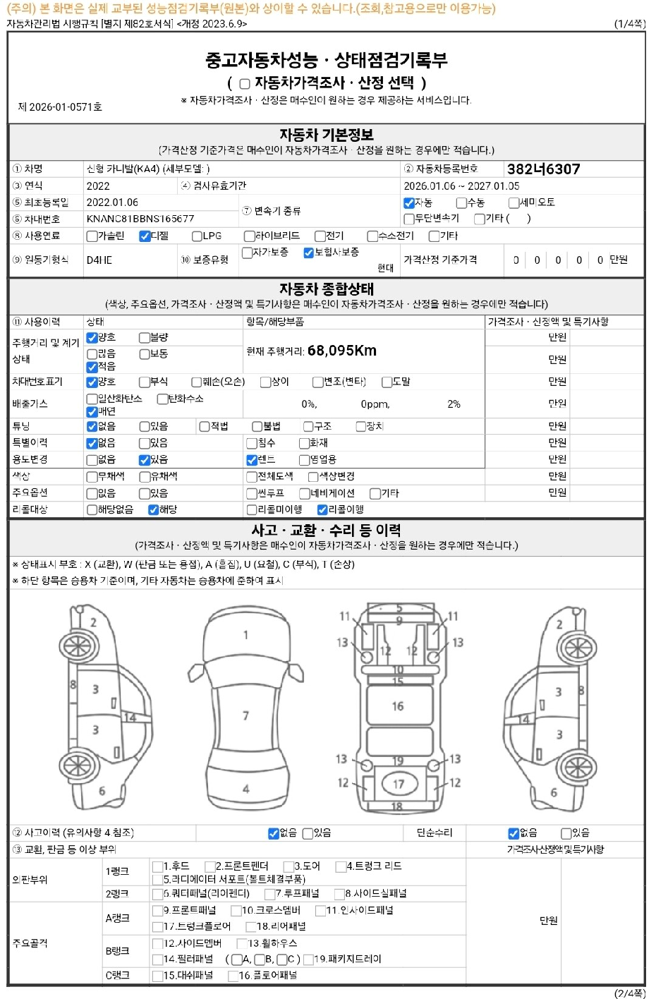 Основная информация и общее состояние / история аварий и ремонтов