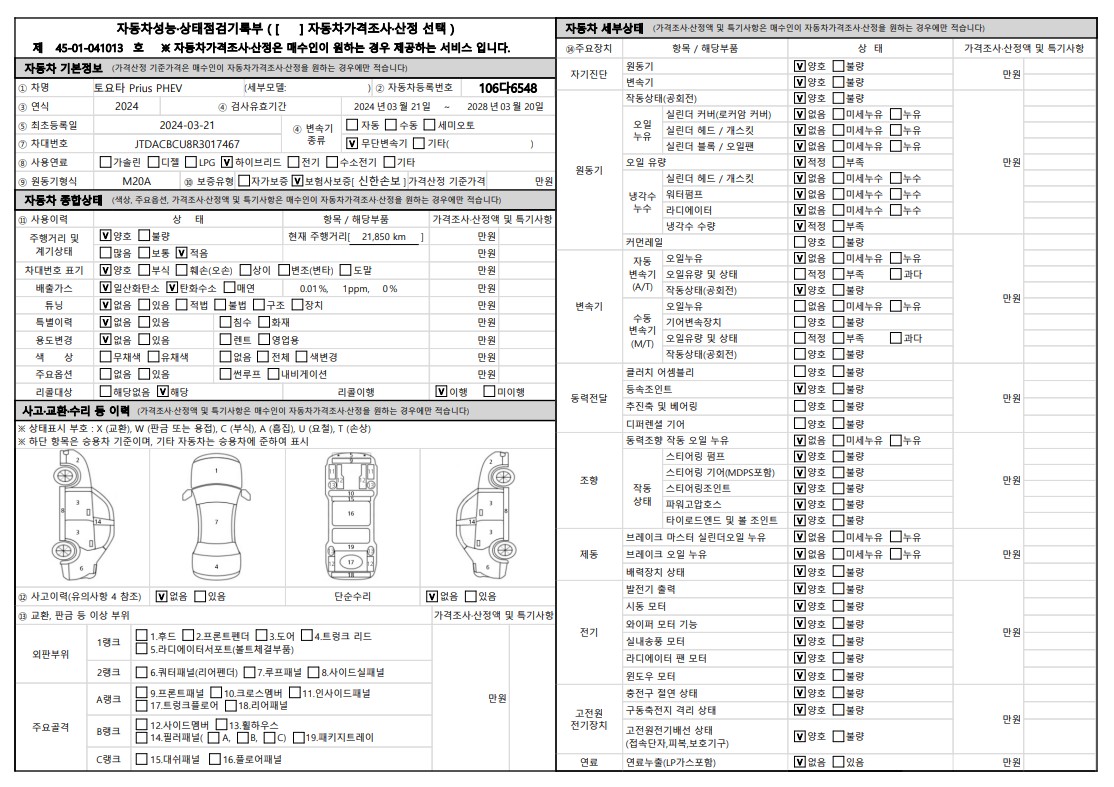 Основная информация и общее состояние / история аварий и ремонтов