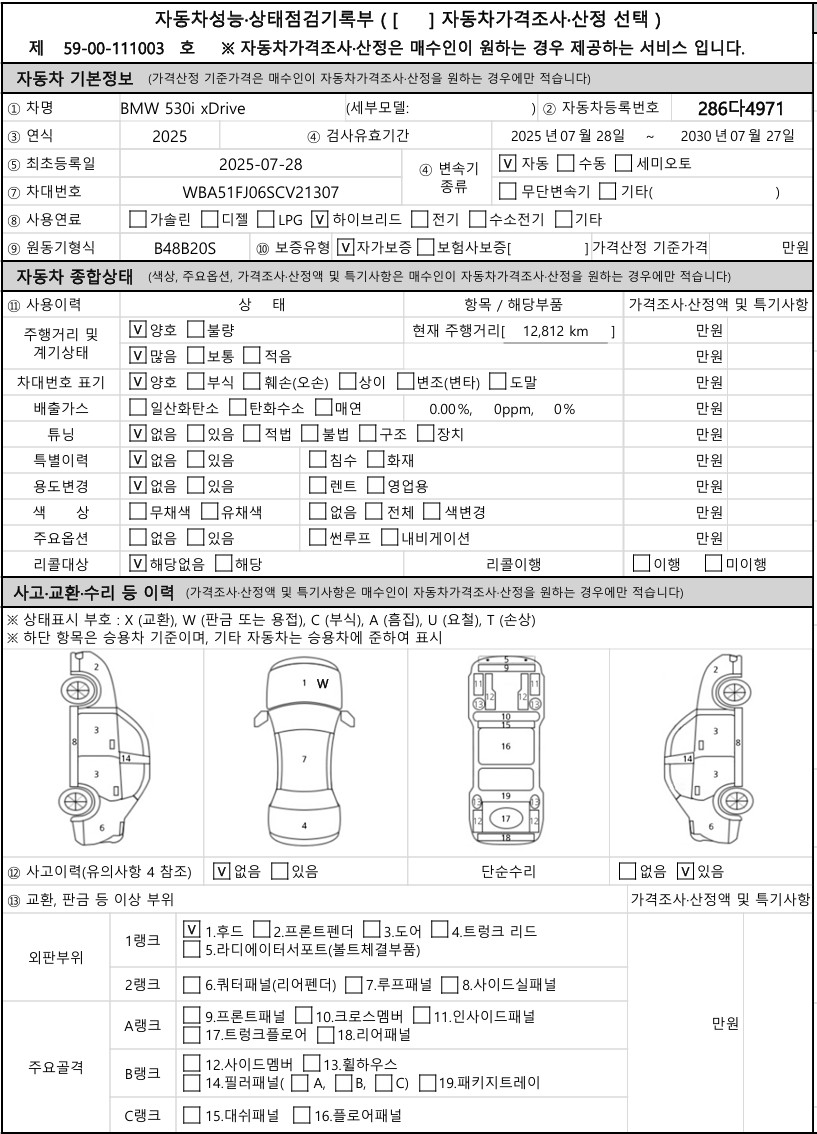 Основная информация и общее состояние / история аварий и ремонтов