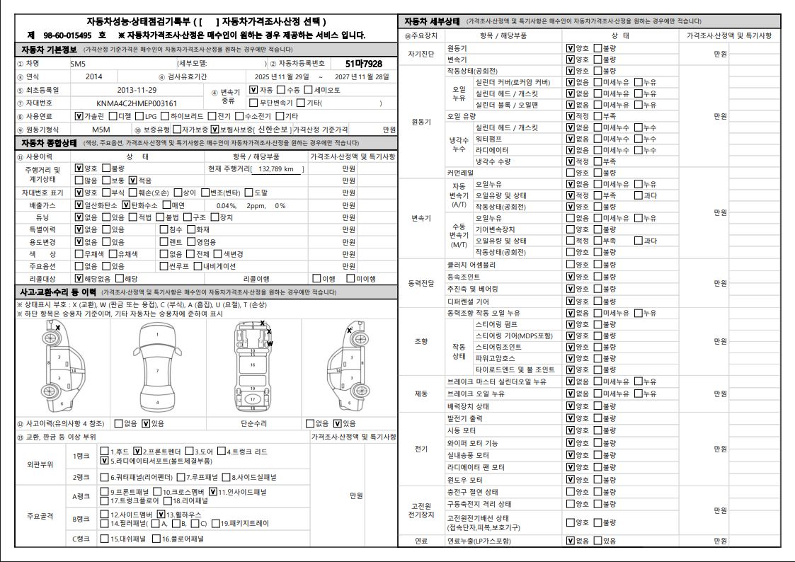 Основная информация и общее состояние / история аварий и ремонтов