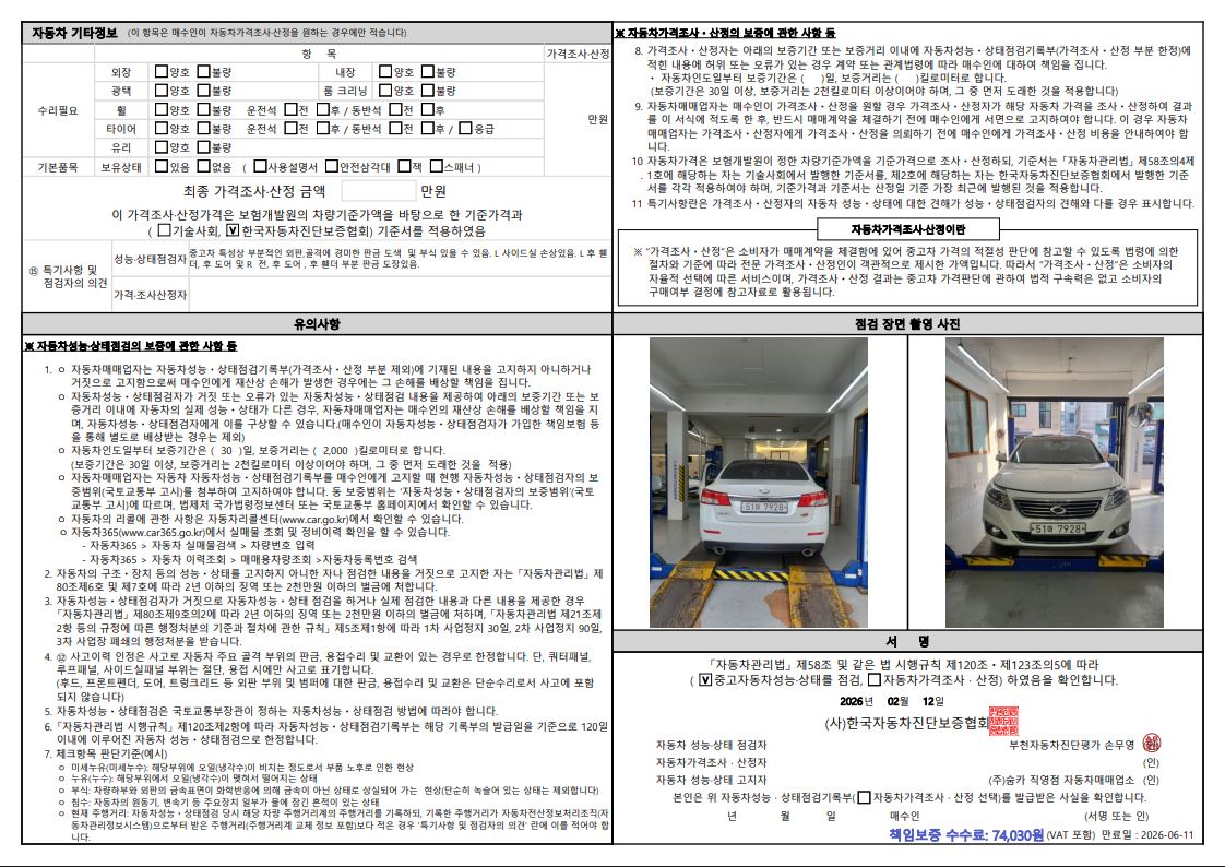 Детальное состояние автомобиля