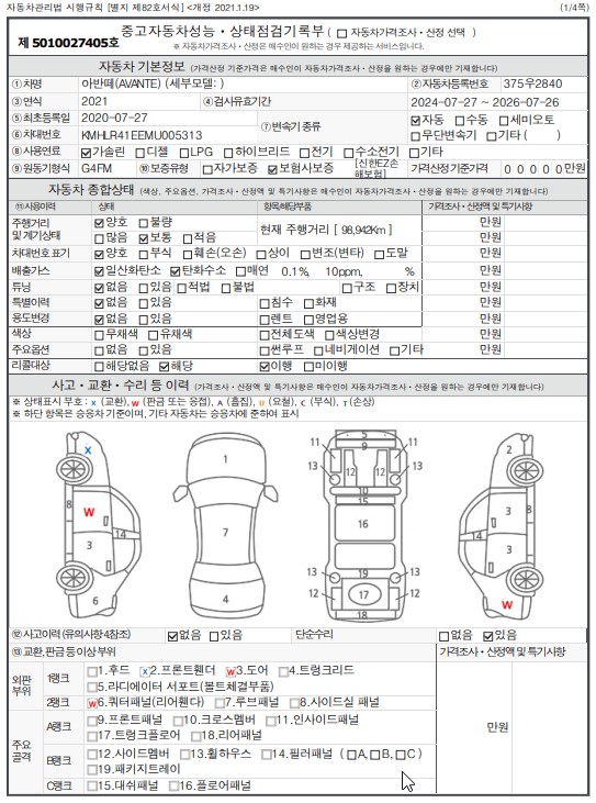 Основная информация и общее состояние / история аварий и ремонтов