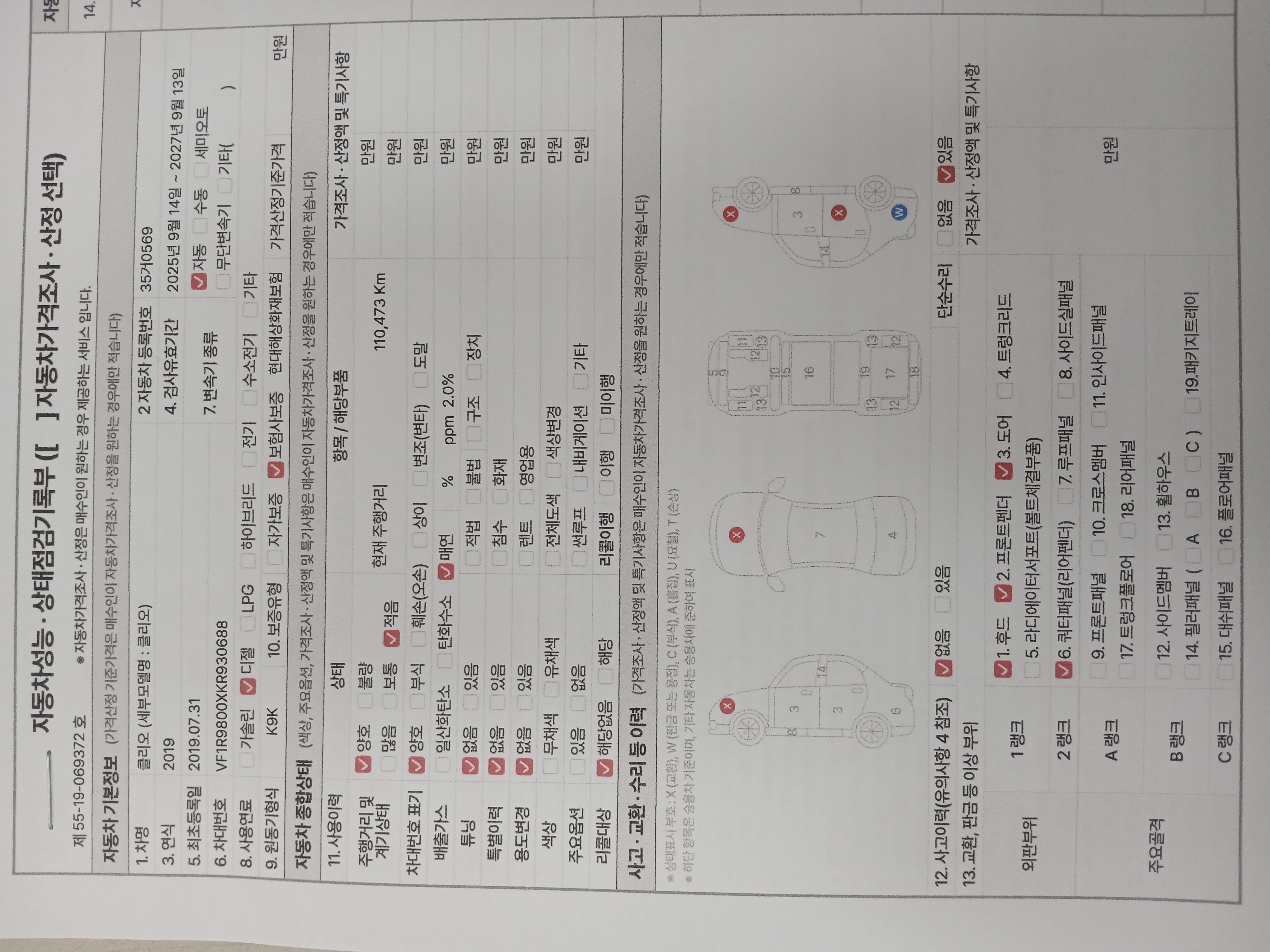 Основная информация и общее состояние / история аварий и ремонтов