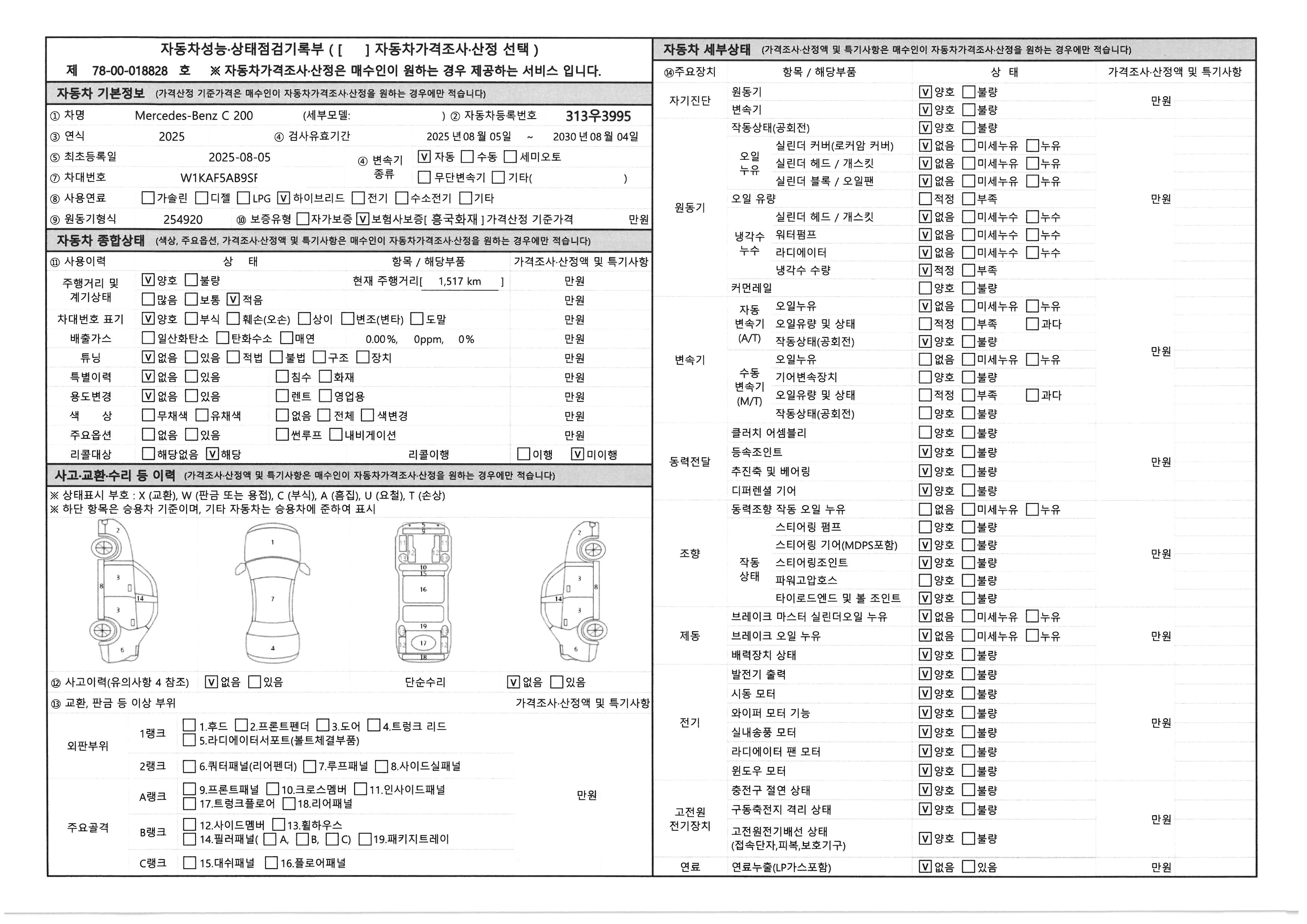 Основная информация и общее состояние / история аварий и ремонтов