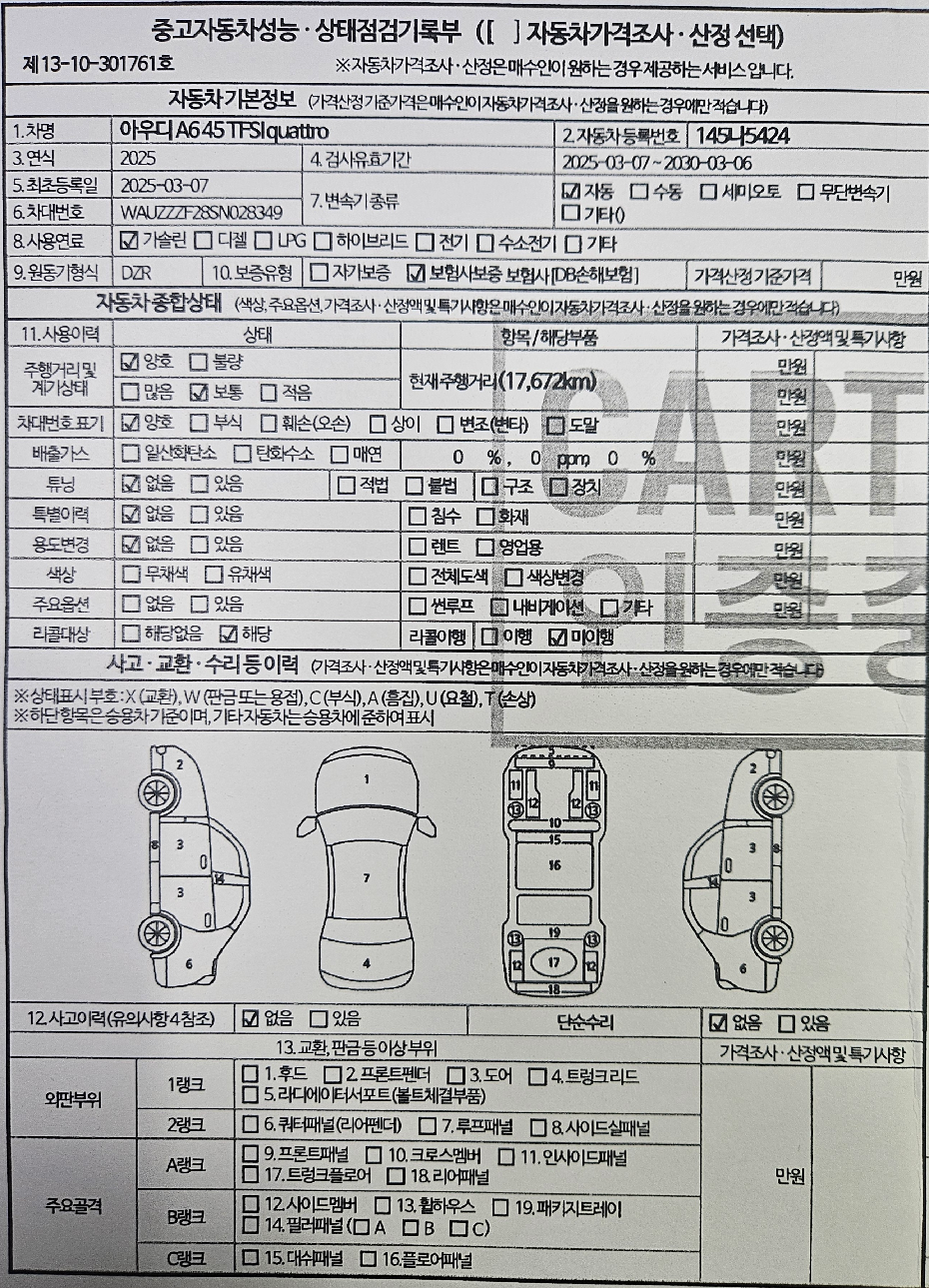 Основная информация и общее состояние / история аварий и ремонтов