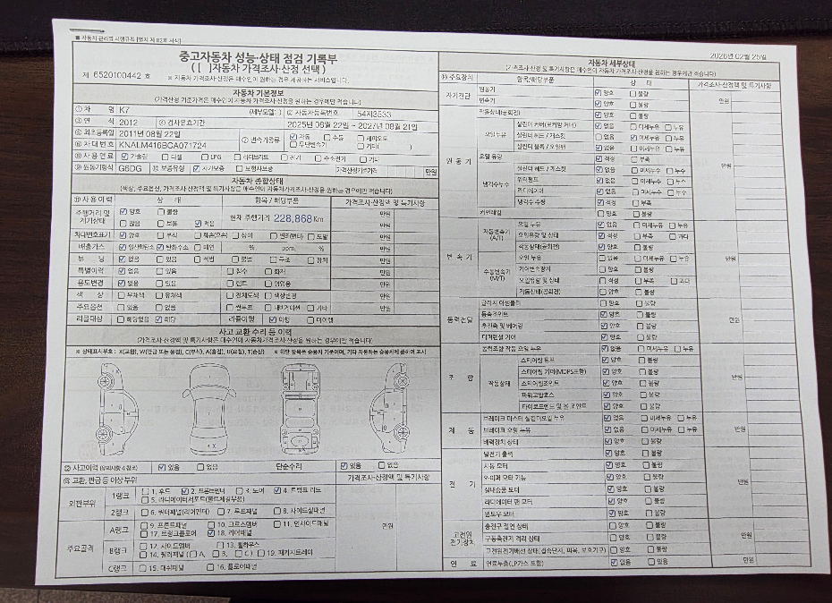 Основная информация и общее состояние / история аварий и ремонтов