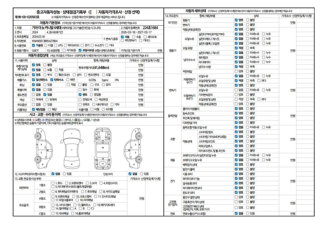 Основная информация и общее состояние / история аварий и ремонтов