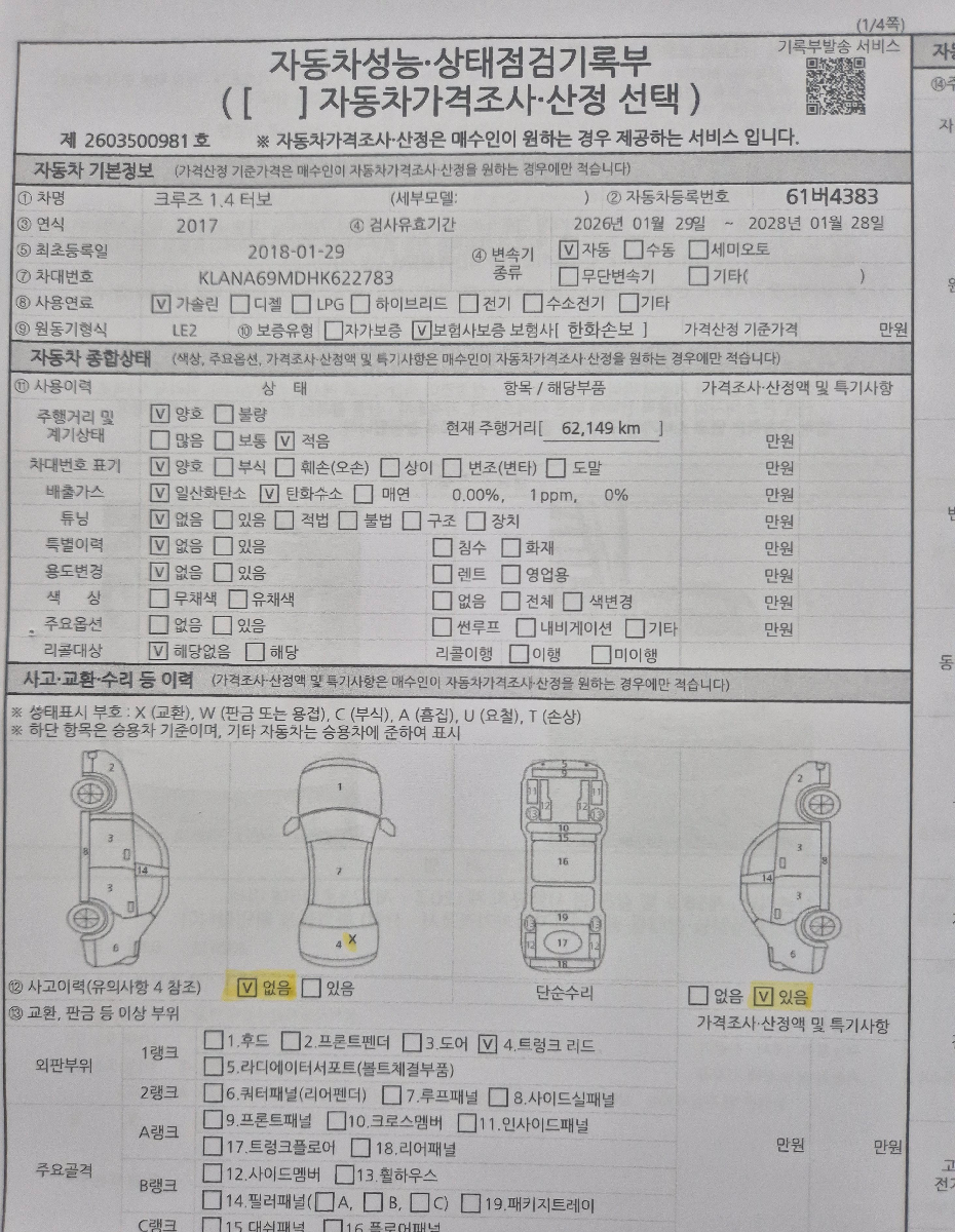 Подробное состояние автомобиля и другая информация