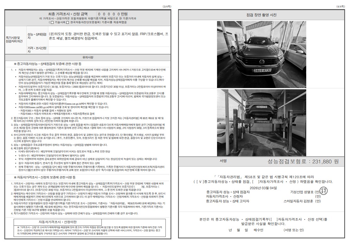 Детальное состояние автомобиля