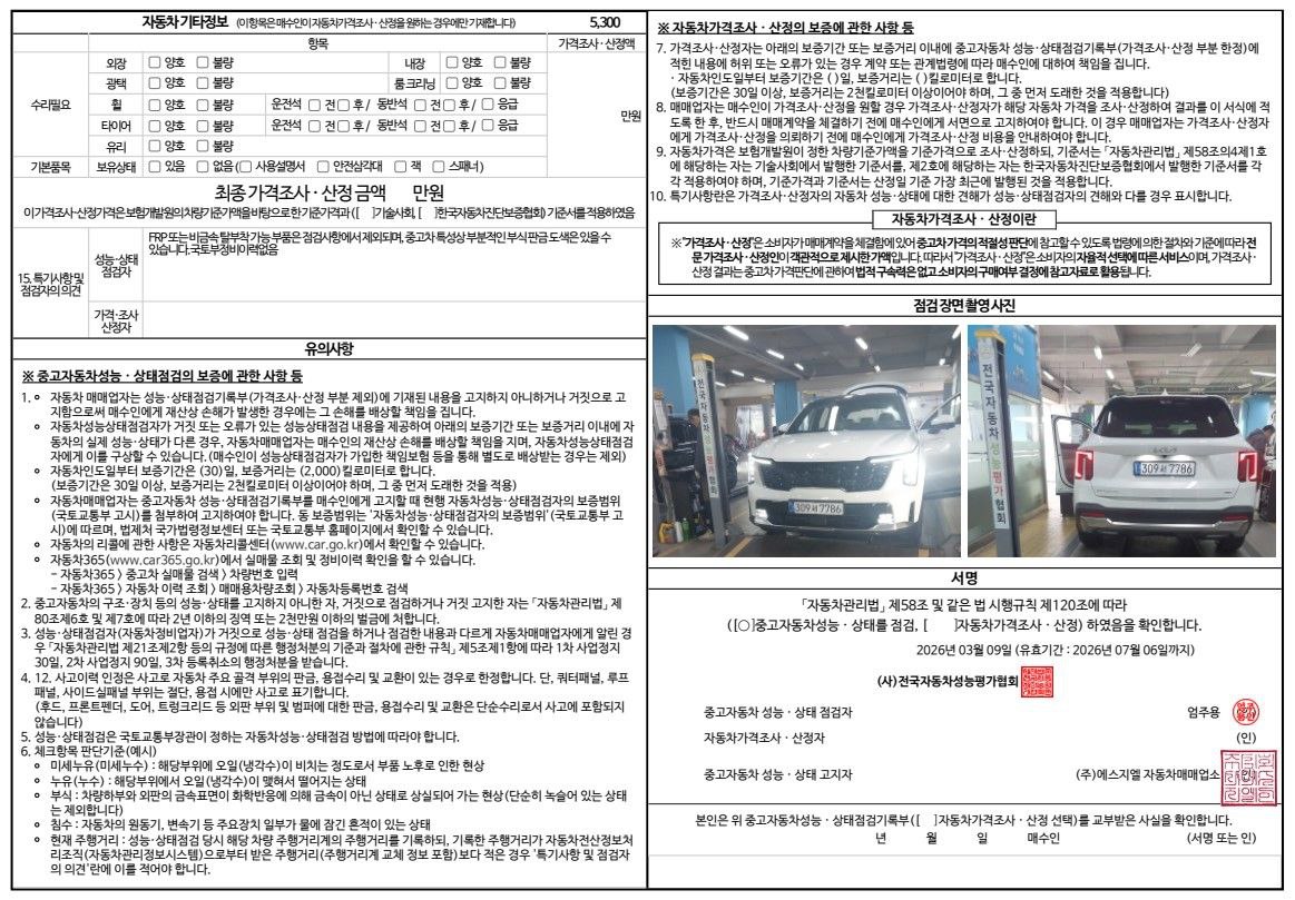 Детальное состояние автомобиля