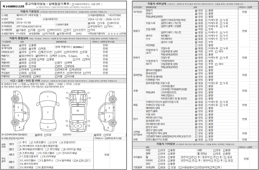 Основная информация и общее состояние / история аварий и ремонтов