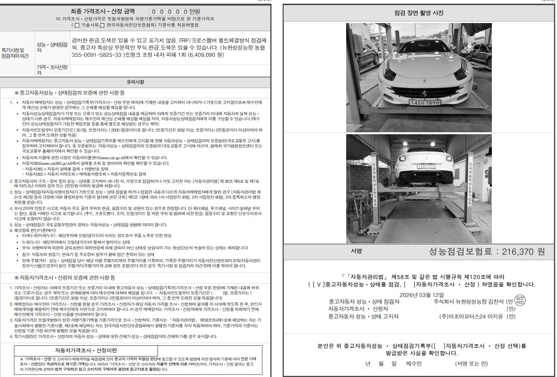 Детальное состояние автомобиля