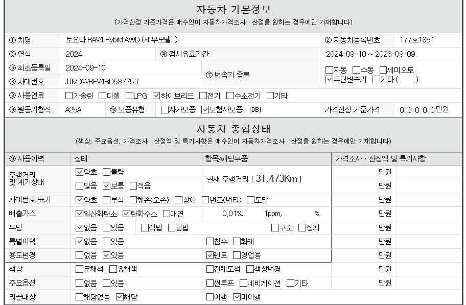 Основная информация и общее состояние / история аварий и ремонтов
