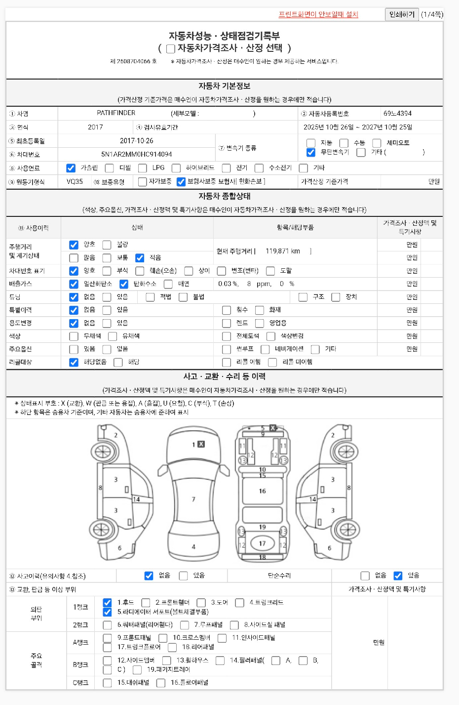 Основная информация и общее состояние / история аварий и ремонтов