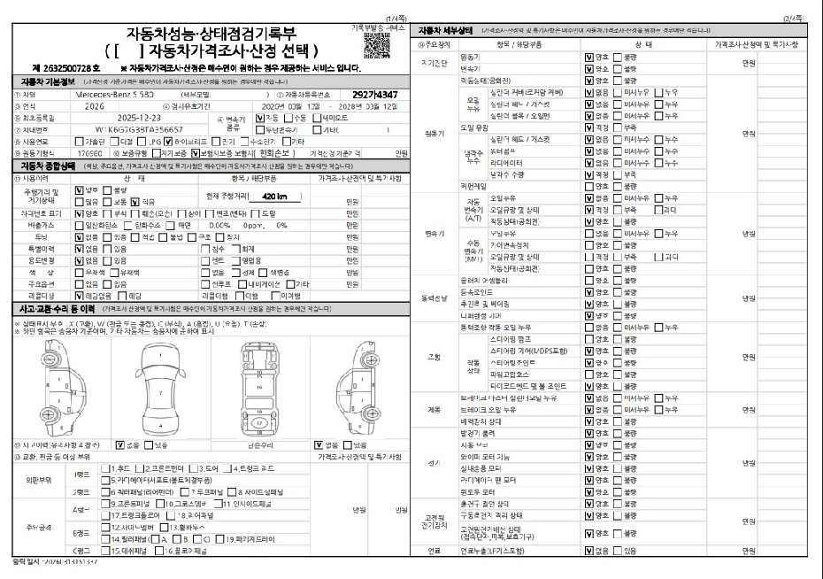 Основная информация и общее состояние / история аварий и ремонтов