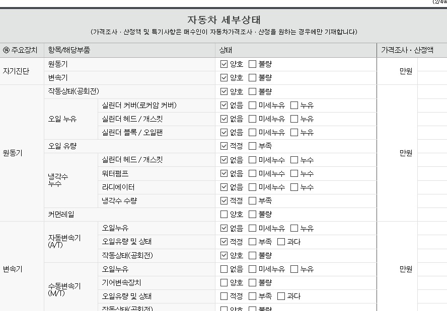 Подробное состояние автомобиля и другая информация